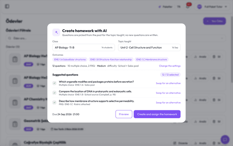 Teacher: creating homework with AI
