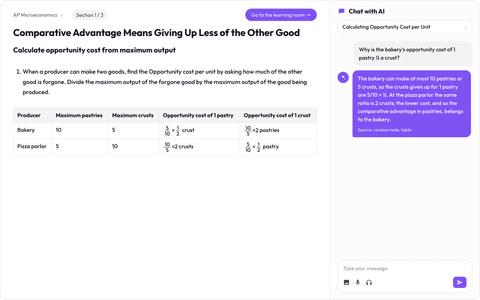 Student: AP Microeconomics revision note and Saksı AI chat